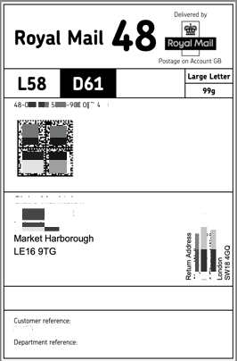 Royal Mail 48 - CRL Example Label